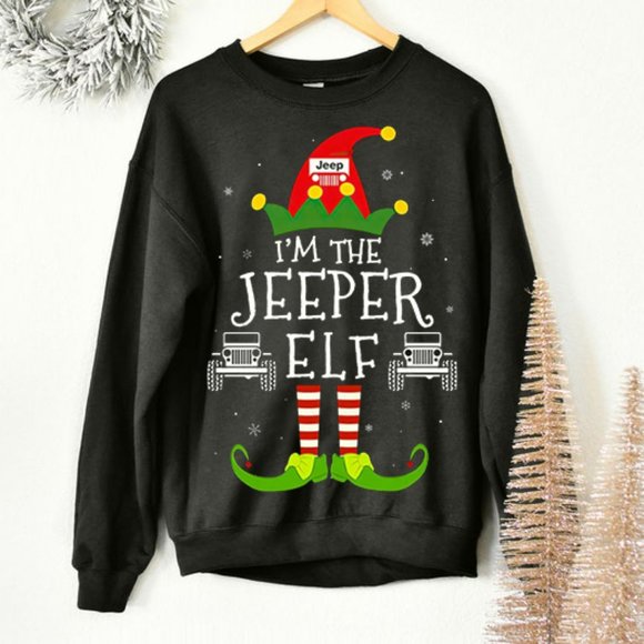 Jeep Sweatshirt I'm The Jeeper ELF, Jeep Christmas Gifts, Jeep Lover Sweatshirt - Picture 2 of 3